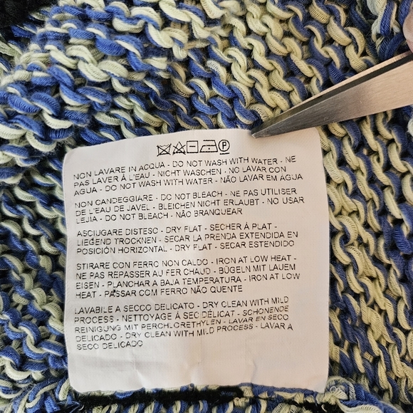 Etro Blue Multi Melange Knit Heavy Longline Sweater Cardigan Size 40 / Small EUC - Picture 5 of 9